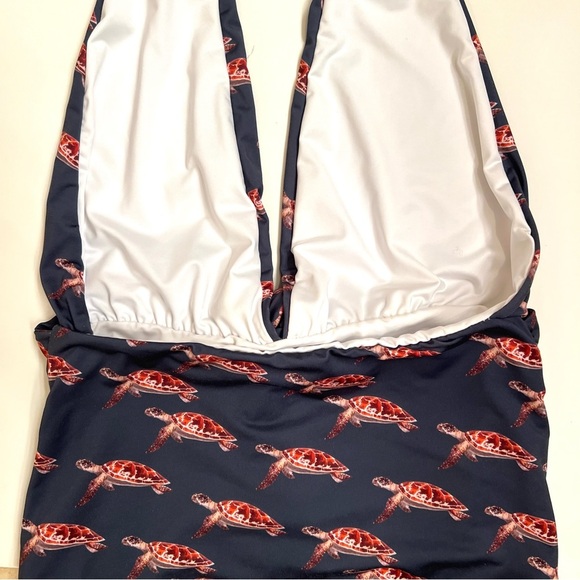 Verdelimon Turtle Deep V Halter-Style One-piece Swimsuit Size Small - Picture 10 of 14